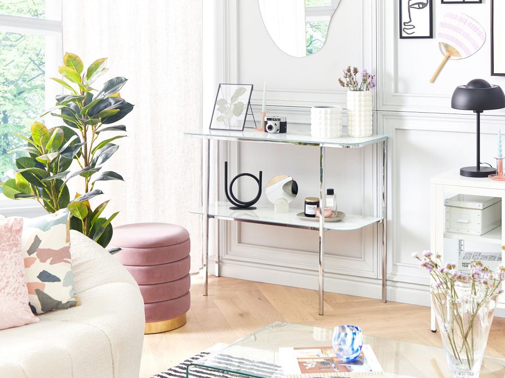 Mobili per la casa in vetro bianco