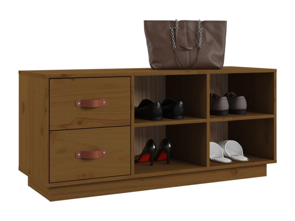 Panca in legno di pino marrone, 100 x 34 x 45 cm