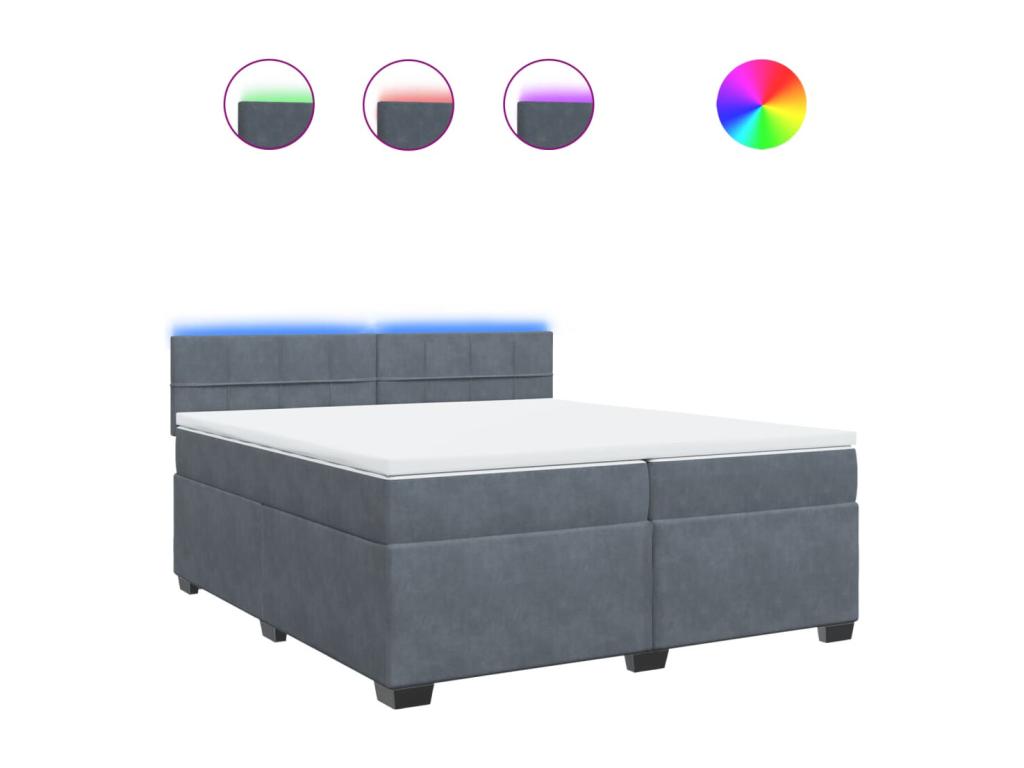 Materasso in velluto grigio, 200 x 200 cm