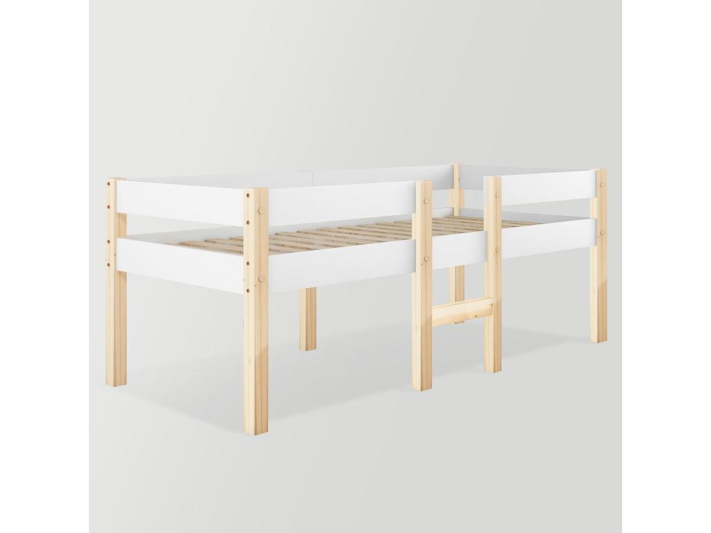 Letto in legno di pino bianco, 90 x 190 cm