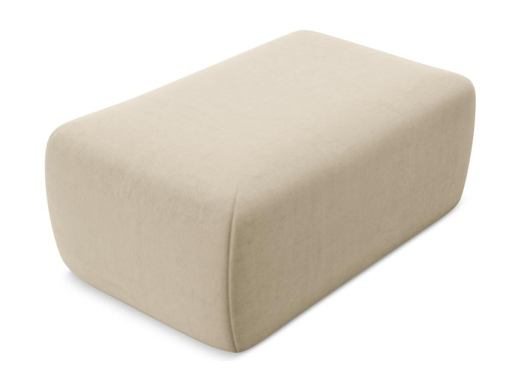 Pouf in velluto beige - dlz1766568633706