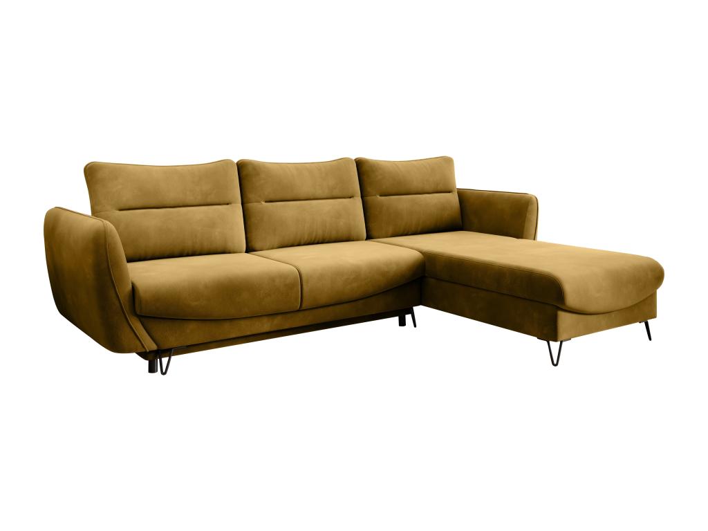 Divano letto in velluto giallo