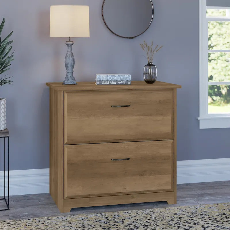 Mobiletto portadocumenti laterale a 2 cassetti Cabot di Bush Furniture