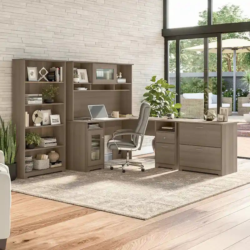 Mobiletto portadocumenti laterale a 2 cassetti Cabot di Bush Furniture