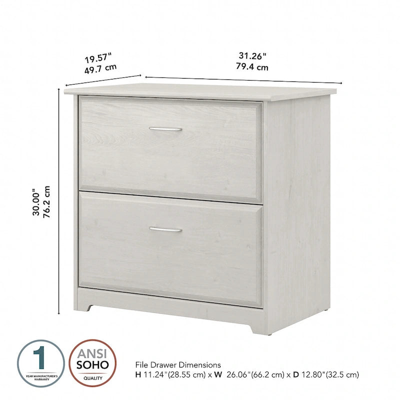 Mobiletto portadocumenti laterale a 2 cassetti Cabot di Bush Furniture
