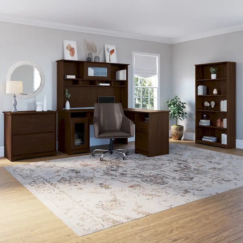 Mobiletto portadocumenti laterale a 2 cassetti Cabot di Bush Furniture