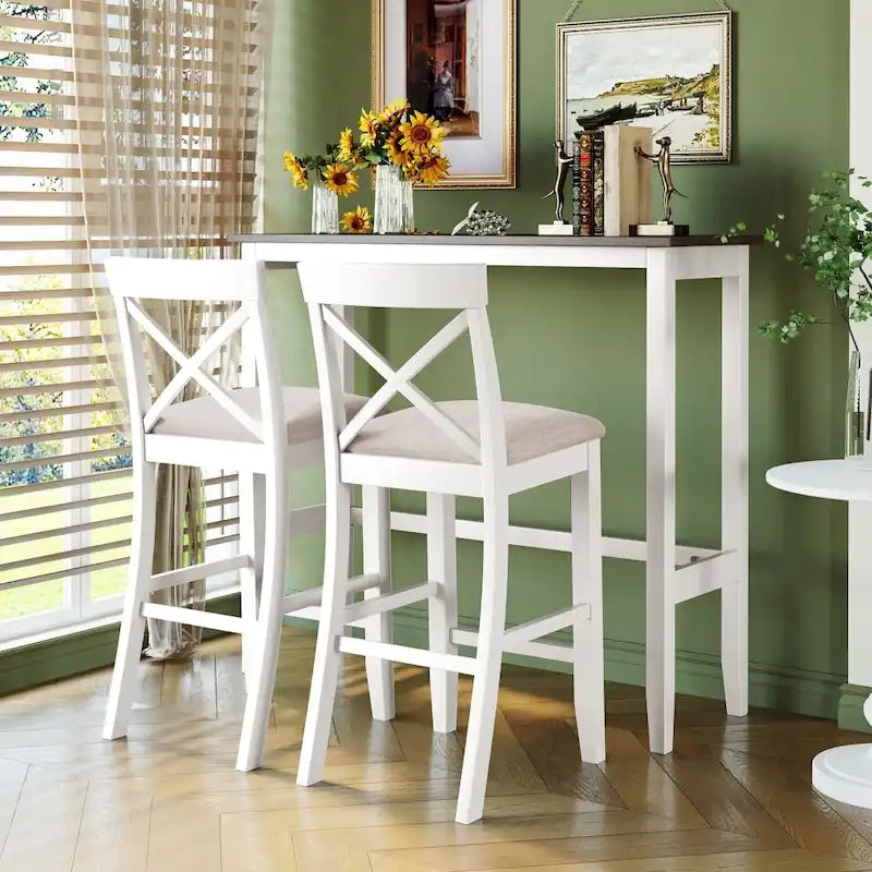 Set da pranzo rettangolare in legno da 48 pollici con 2 sedie