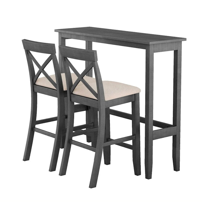 Set da pranzo rettangolare in legno da 48 pollici con 2 sedie