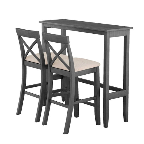 Set da pranzo rettangolare in legno da 48 pollici con 2 sedie