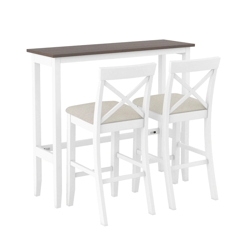 Set da pranzo rettangolare in legno da 48 pollici con 2 sedie