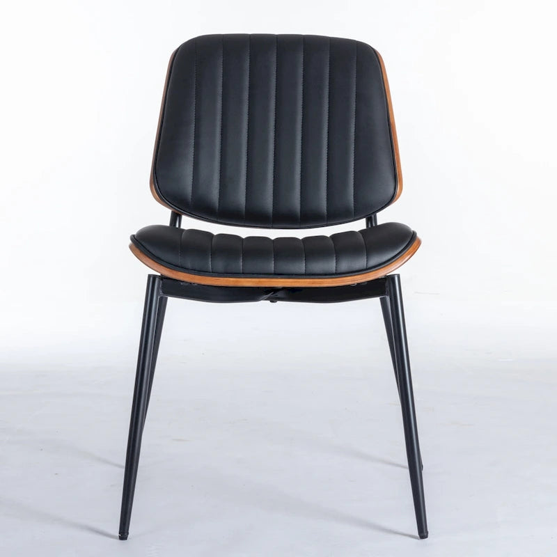 Sedie da pranzo imbottite senza braccioli GDFStudio Mid Century Modern con gambe in metallo