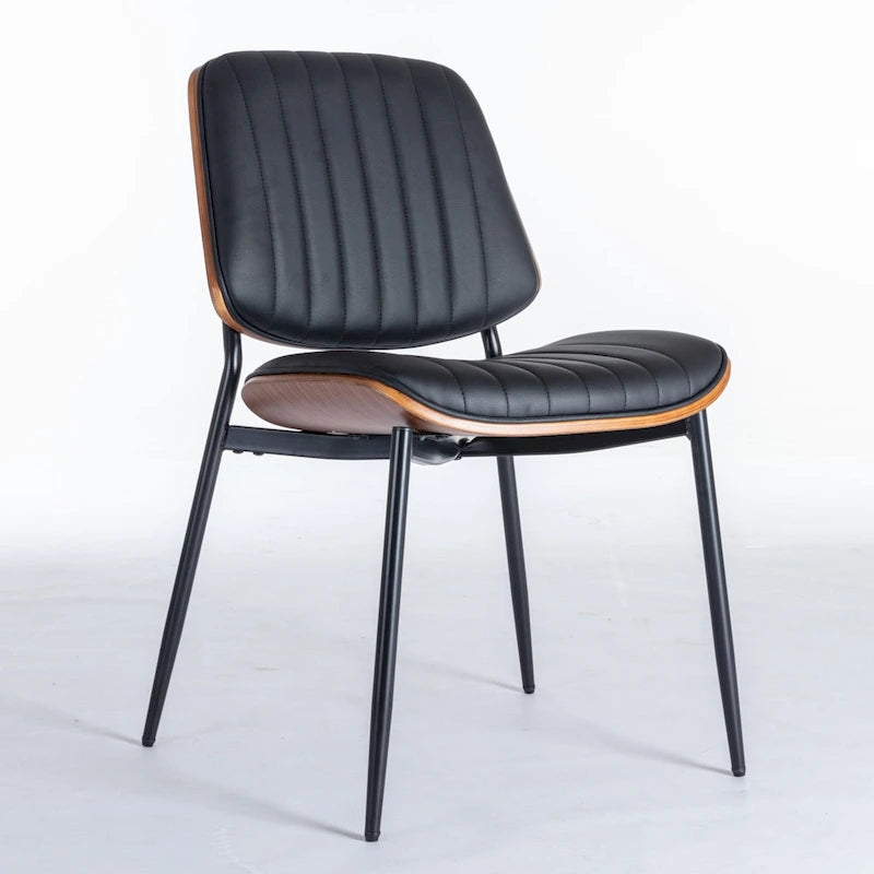 Sedie da pranzo imbottite senza braccioli GDFStudio Mid Century Modern con gambe in metallo