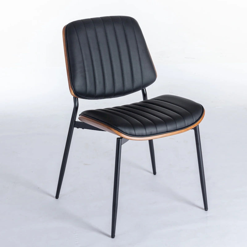 Sedie da pranzo imbottite senza braccioli GDFStudio Mid Century Modern con gambe in metallo