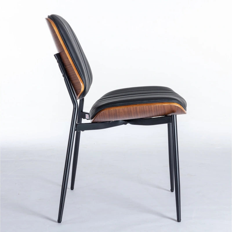 Sedie da pranzo imbottite senza braccioli GDFStudio Mid Century Modern con gambe in metallo