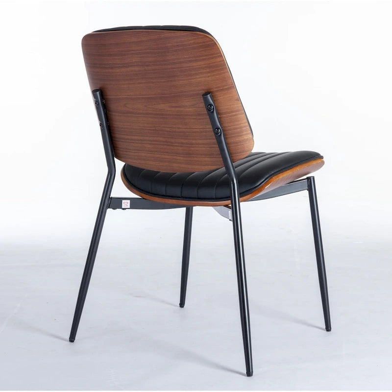 Sedie da pranzo imbottite senza braccioli GDFStudio Mid Century Modern con gambe in metallo