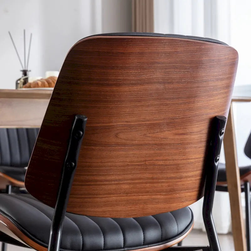 Sedie da pranzo imbottite senza braccioli GDFStudio Mid Century Modern con gambe in metallo