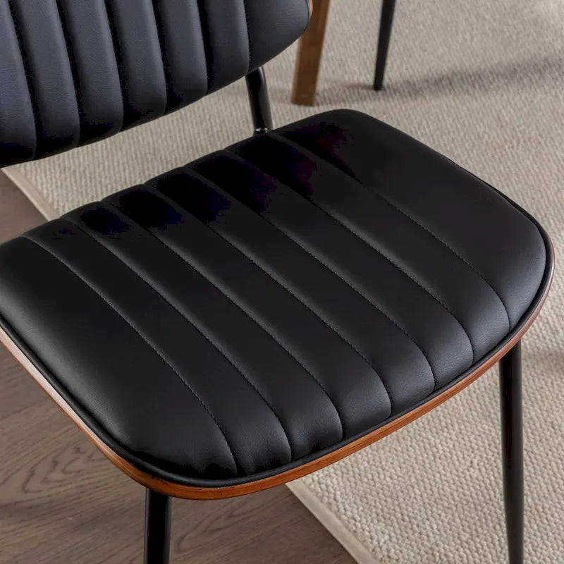 Sedie da pranzo imbottite senza braccioli GDFStudio Mid Century Modern con gambe in metallo