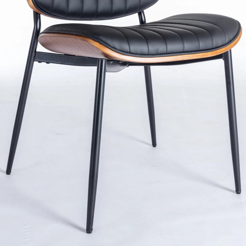 Sedie da pranzo imbottite senza braccioli GDFStudio Mid Century Modern con gambe in metallo