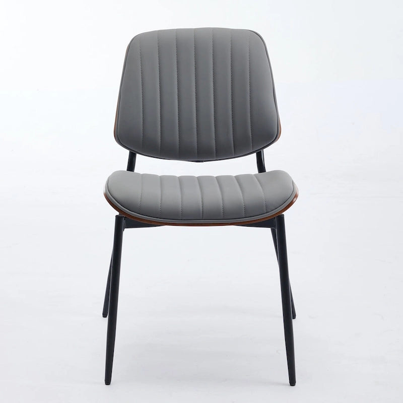Sedie da pranzo imbottite senza braccioli GDFStudio Mid Century Modern con gambe in metallo