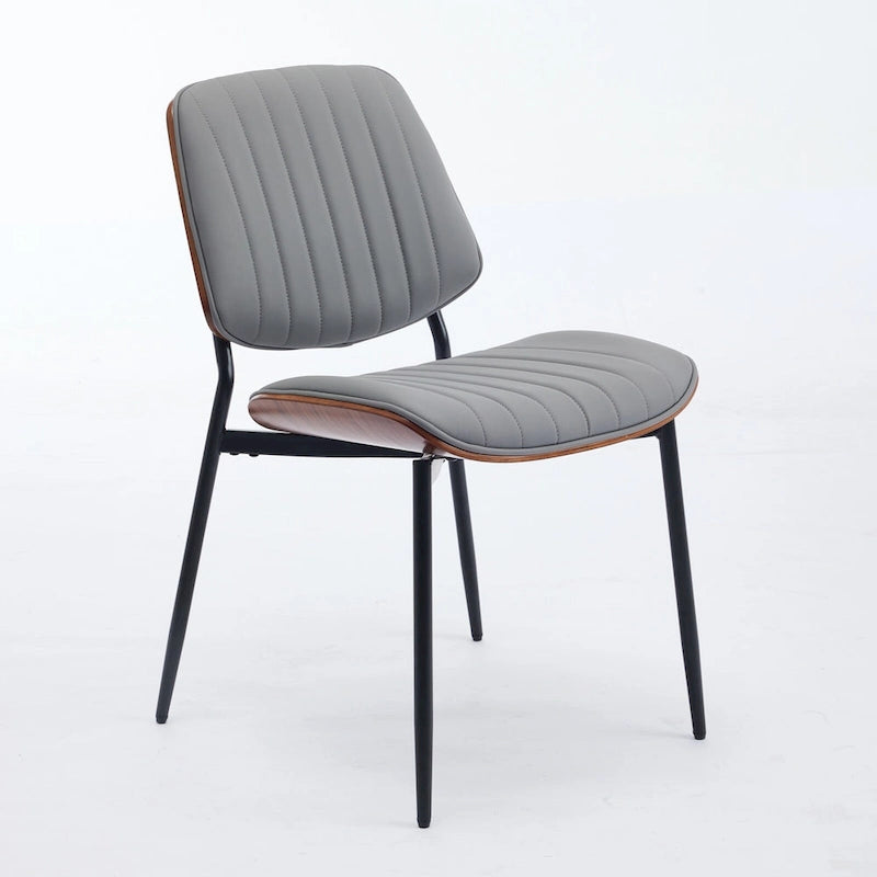 Sedie da pranzo imbottite senza braccioli GDFStudio Mid Century Modern con gambe in metallo