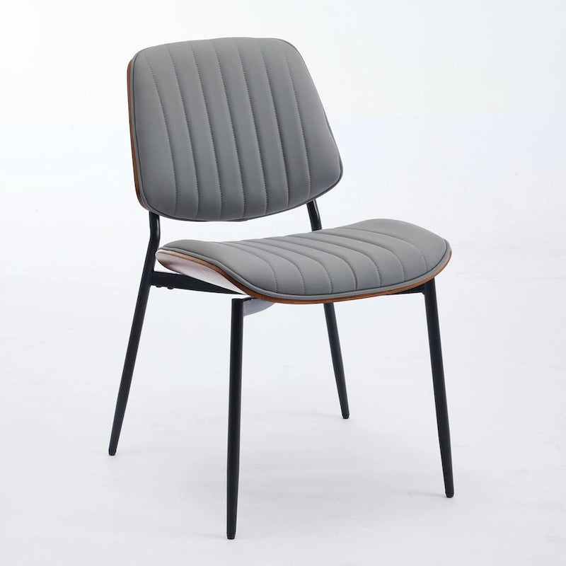 Sedie da pranzo imbottite senza braccioli GDFStudio Mid Century Modern con gambe in metallo