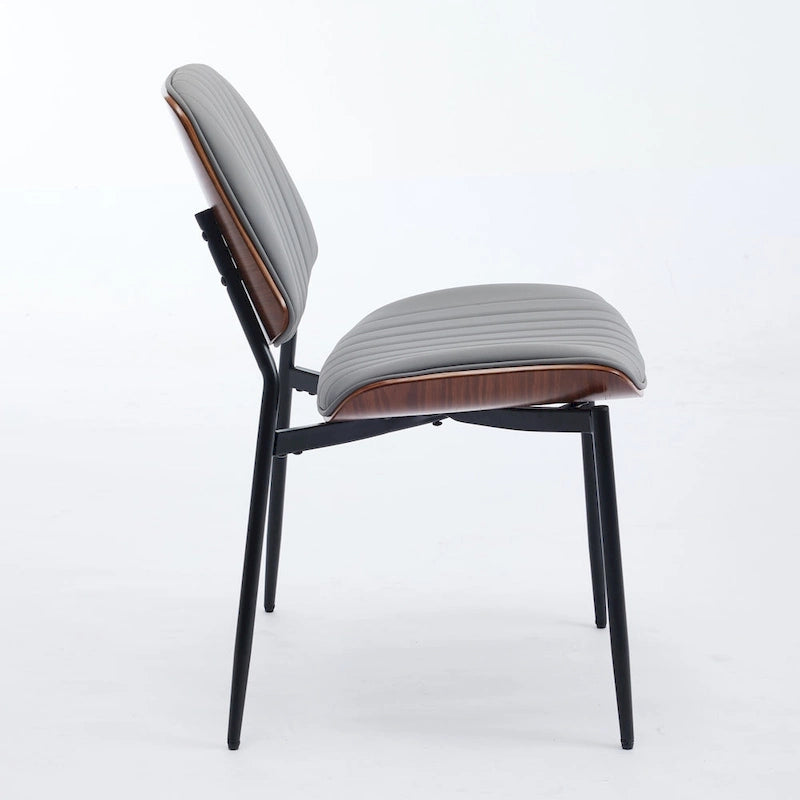 Sedie da pranzo imbottite senza braccioli GDFStudio Mid Century Modern con gambe in metallo