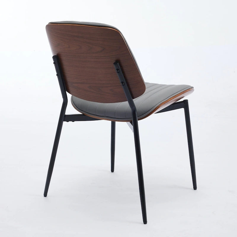 Sedie da pranzo imbottite senza braccioli GDFStudio Mid Century Modern con gambe in metallo