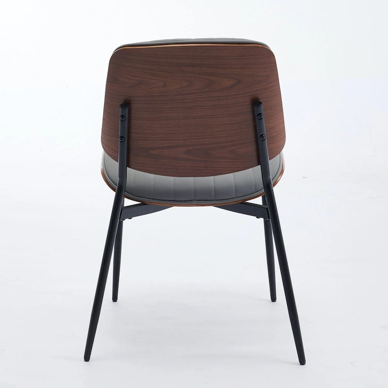 Sedie da pranzo imbottite senza braccioli GDFStudio Mid Century Modern con gambe in metallo