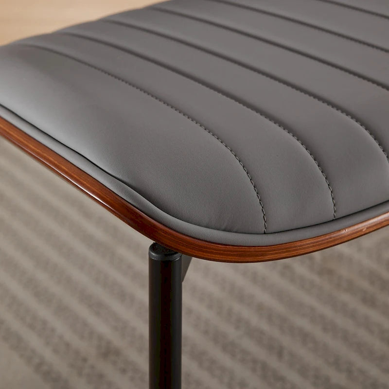 Sedie da pranzo imbottite senza braccioli GDFStudio Mid Century Modern con gambe in metallo