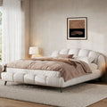 Christopher Knight Home - Letto imbottito Alexander King con testiera a conchiglia e struttura in legno massello