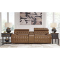 Signature Design by Ashley Temmpton Brown 3-Piece Power Reclining Sectional Loveseat with Console - 100 W x 44 D x 34 H