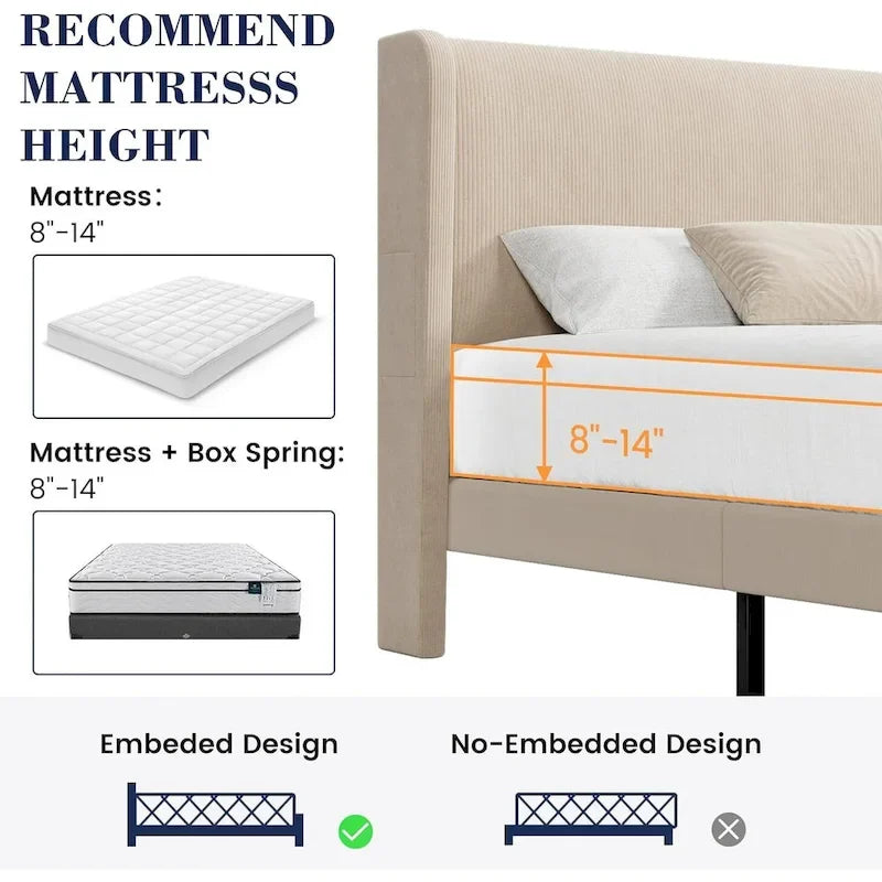 Struttura letto in legno con testiera imbottita