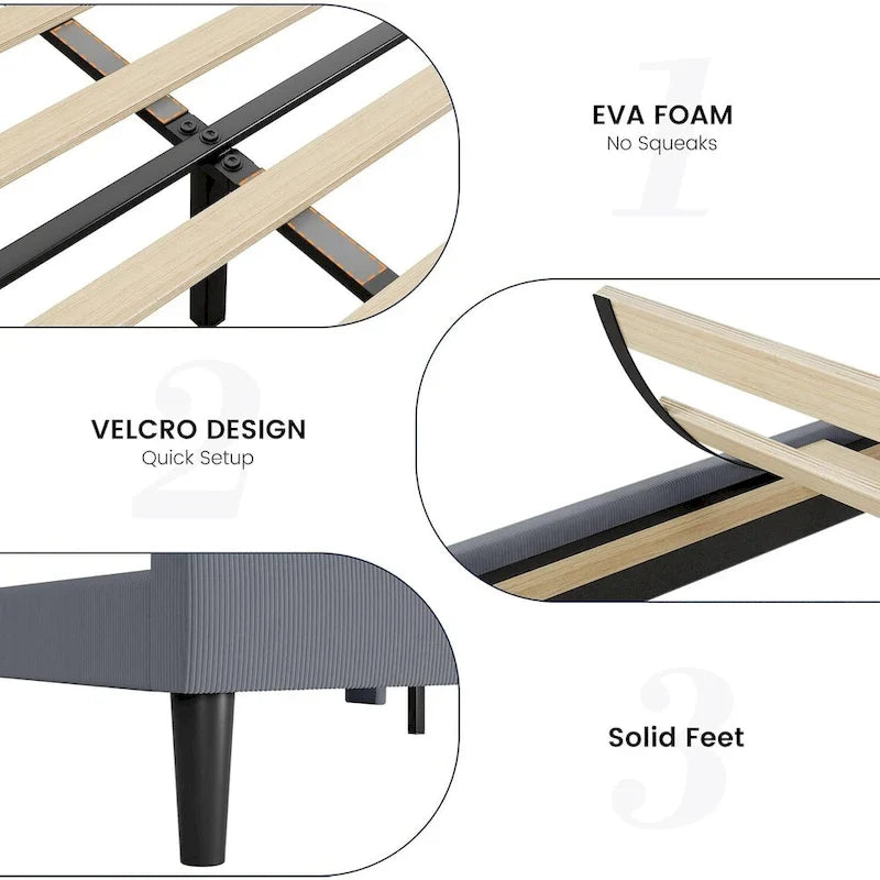 Struttura letto in legno con testiera imbottita