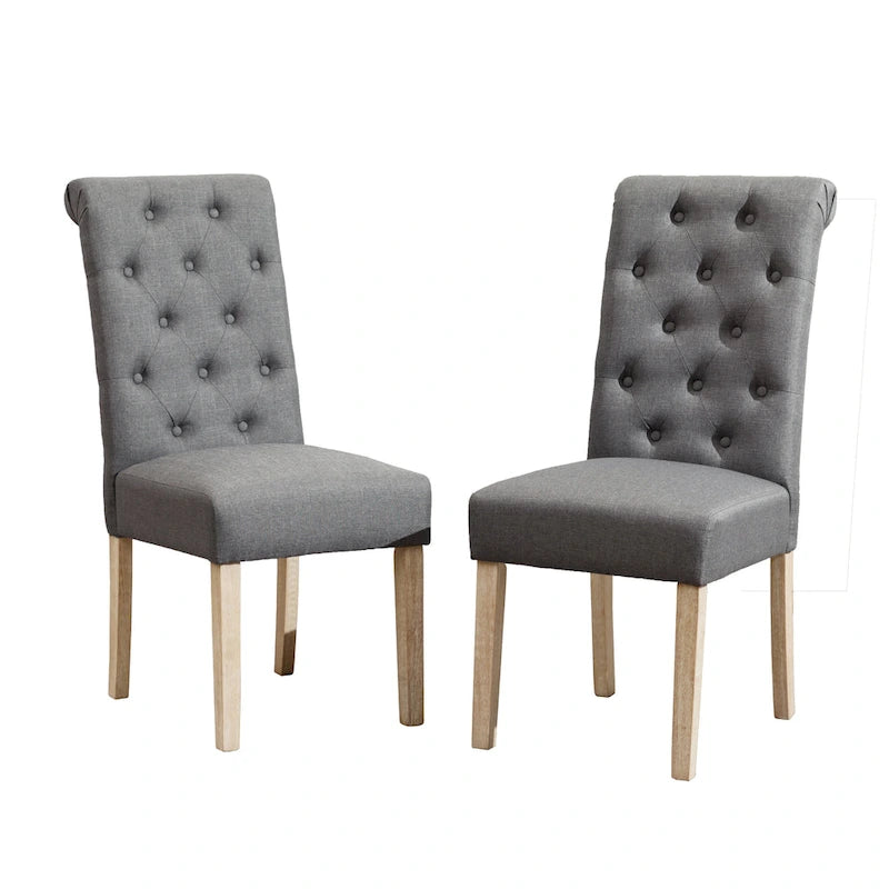 Set da pranzo da 5 pezzi, set di mobili da cucina in legno, tavolo rotondo con base a piedistallo Cross-Buck e 4 sedie trapuntate