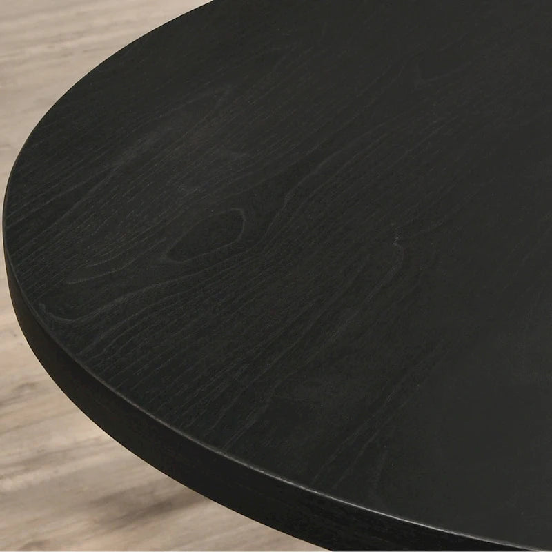 Set da pranzo da 5 pezzi, set di mobili da cucina in legno, tavolo rotondo con base a piedistallo Cross-Buck e 4 sedie trapuntate