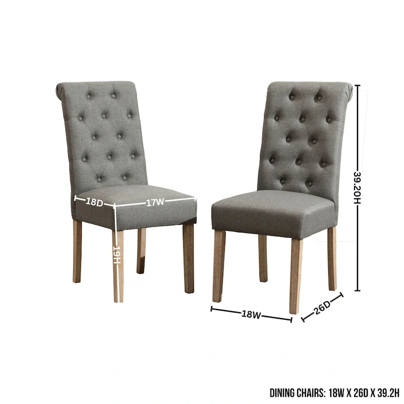 Set da pranzo da 5 pezzi, set di mobili da cucina in legno, tavolo rotondo con base a piedistallo Cross-Buck e 4 sedie trapuntate