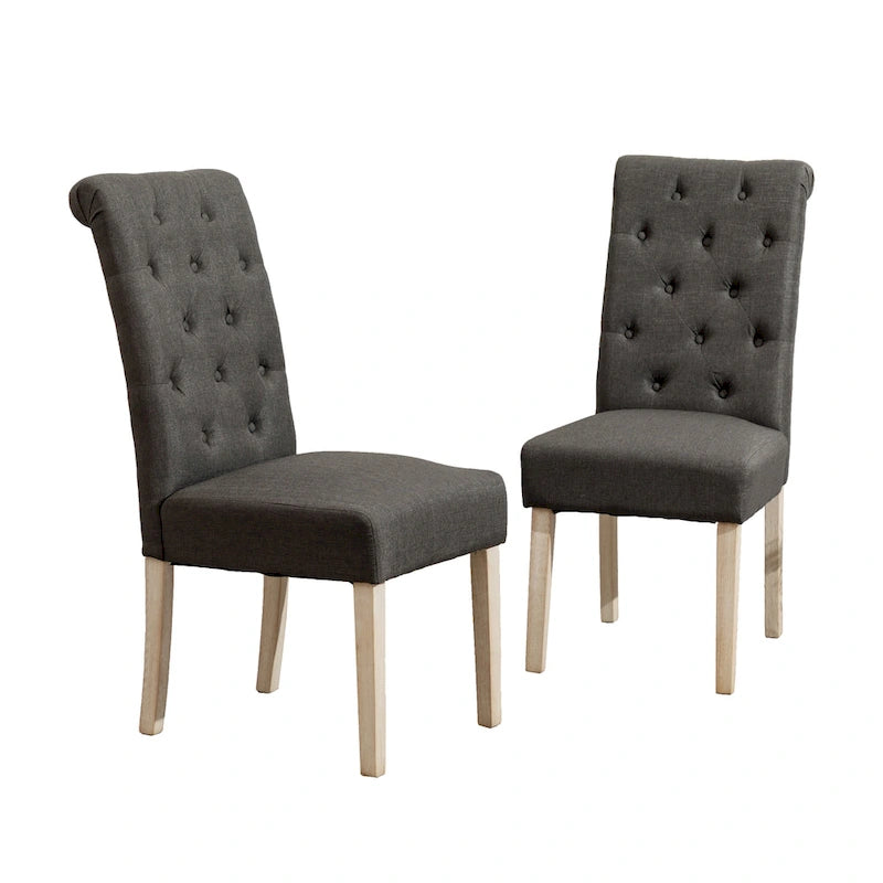 Set da pranzo da 5 pezzi, set di mobili da cucina in legno, tavolo rotondo con base a piedistallo Cross-Buck e 4 sedie trapuntate