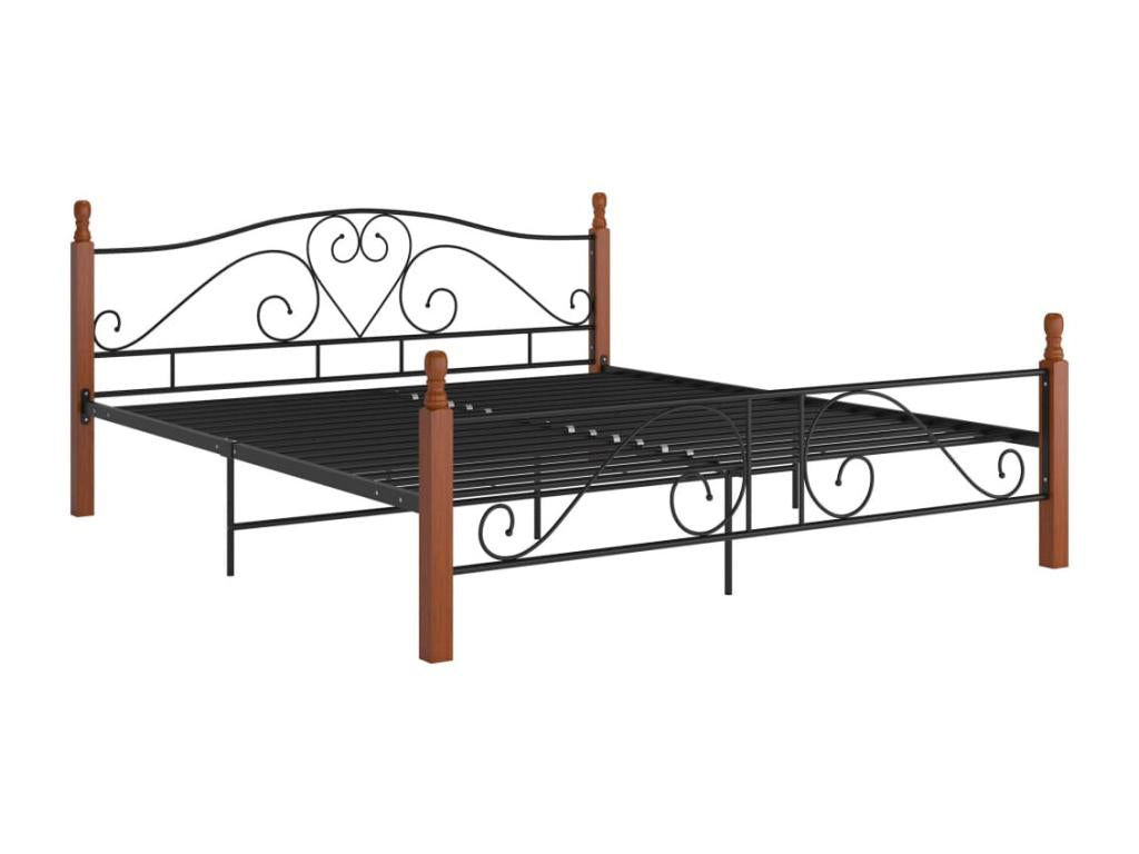 Struttura letto in metallo nero, 200 x 200 cm - dlz1766568536256