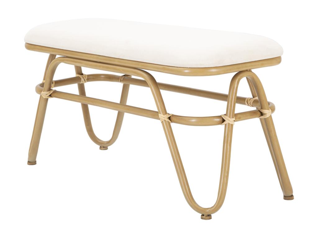 Panca in tessuto marrone, 100 x 40 x 50 cm