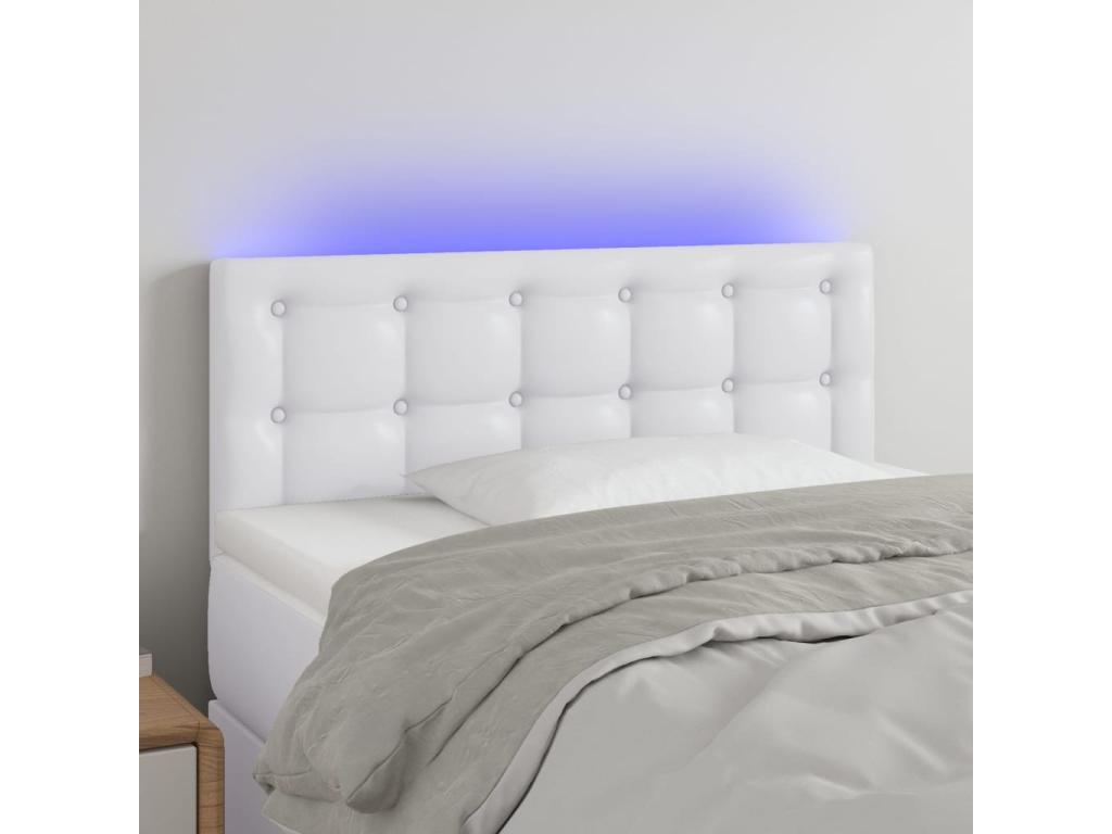 Letto in similpelle bianca, 80 x 5 x 78 cm