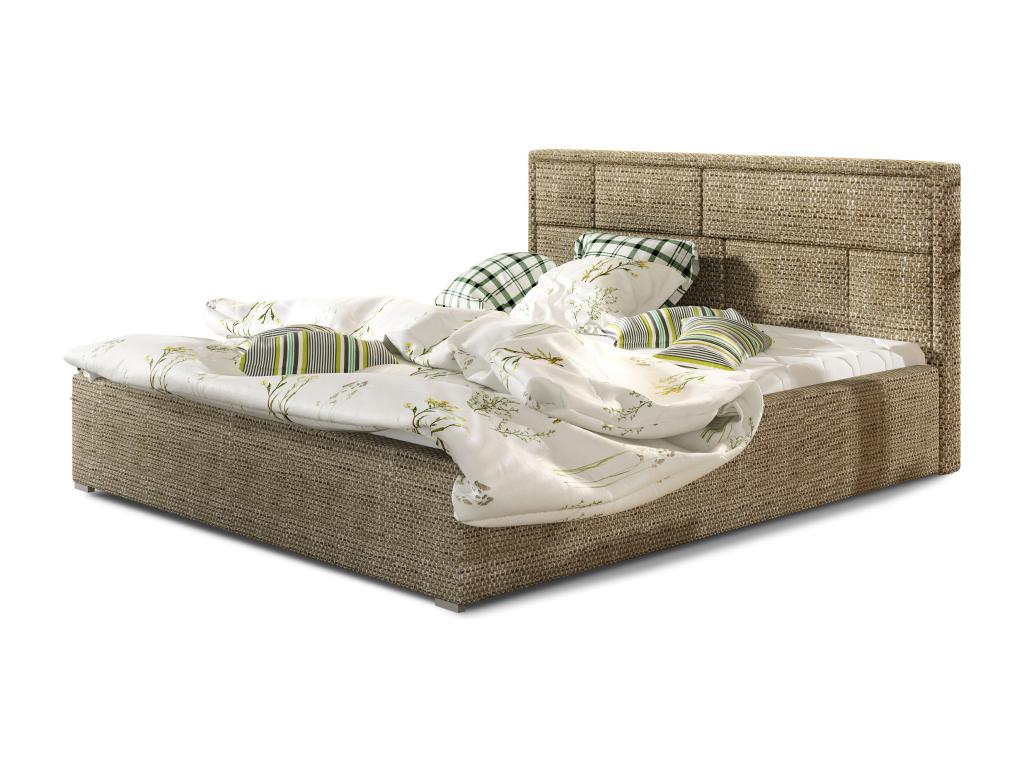 Letto in tessuto beige, 200 x 200 cm