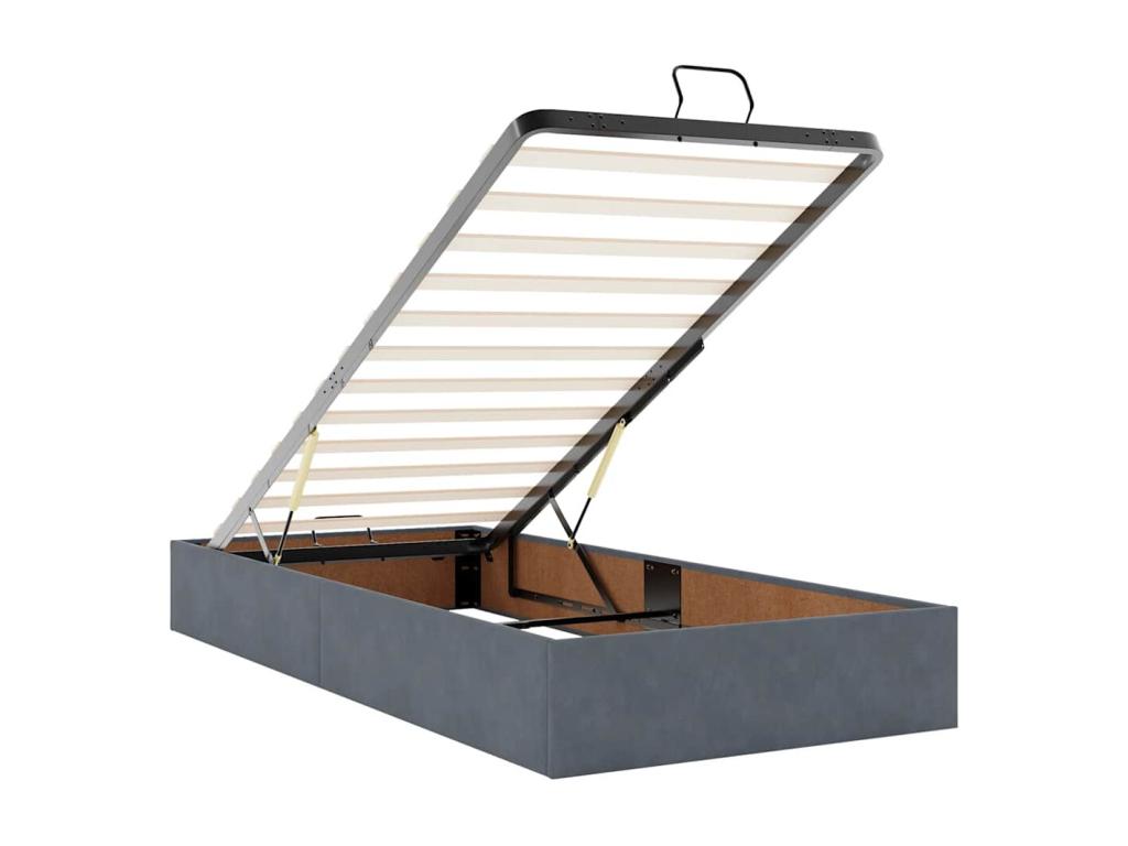 Materasso in velluto grigio, 100 x 200 cm