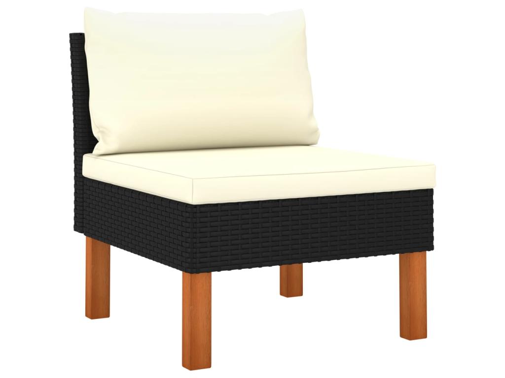 Set di mobili da esterno in vimini intrecciato in resina nera - dlz1766568557253