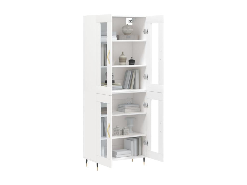 Credenza in legno ingegnerizzato bianco, 69,5 x 34 x 180 cm