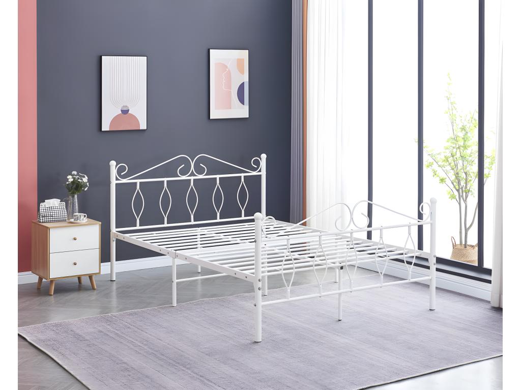 Letto in metallo bianco, 160 x 200 cm