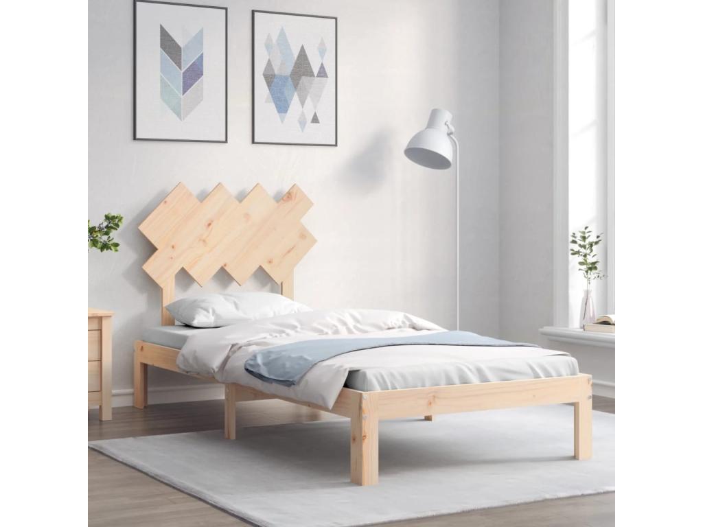 Struttura del letto in legno massello naturale