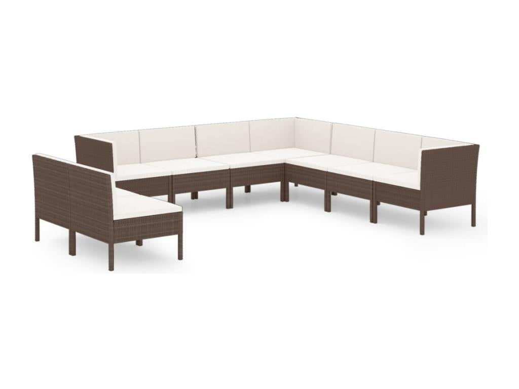 Set di mobili da esterno in vimini intrecciato in resina naturale