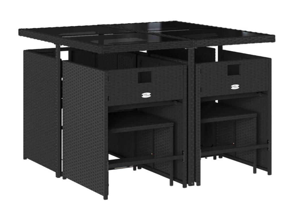 Mobili per la casa in vimini intrecciato in resina nera - dlz1766568384301