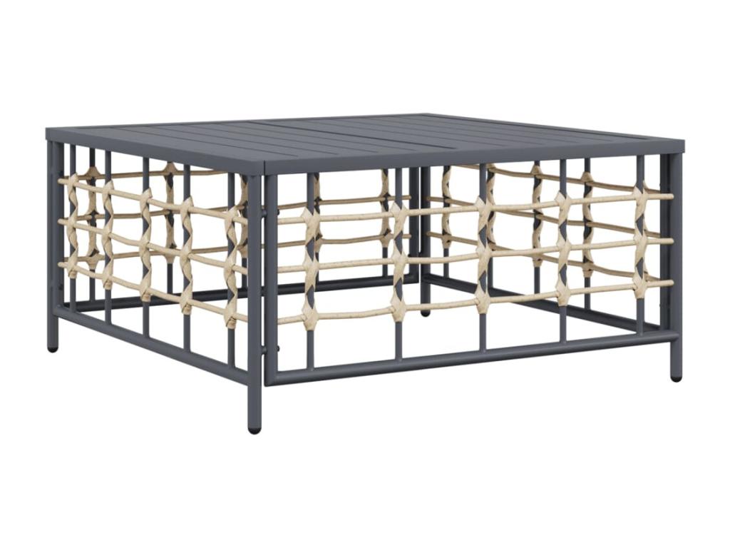 Set di mobili da esterno in vimini intrecciato in resina grigia - dlz1766568562288