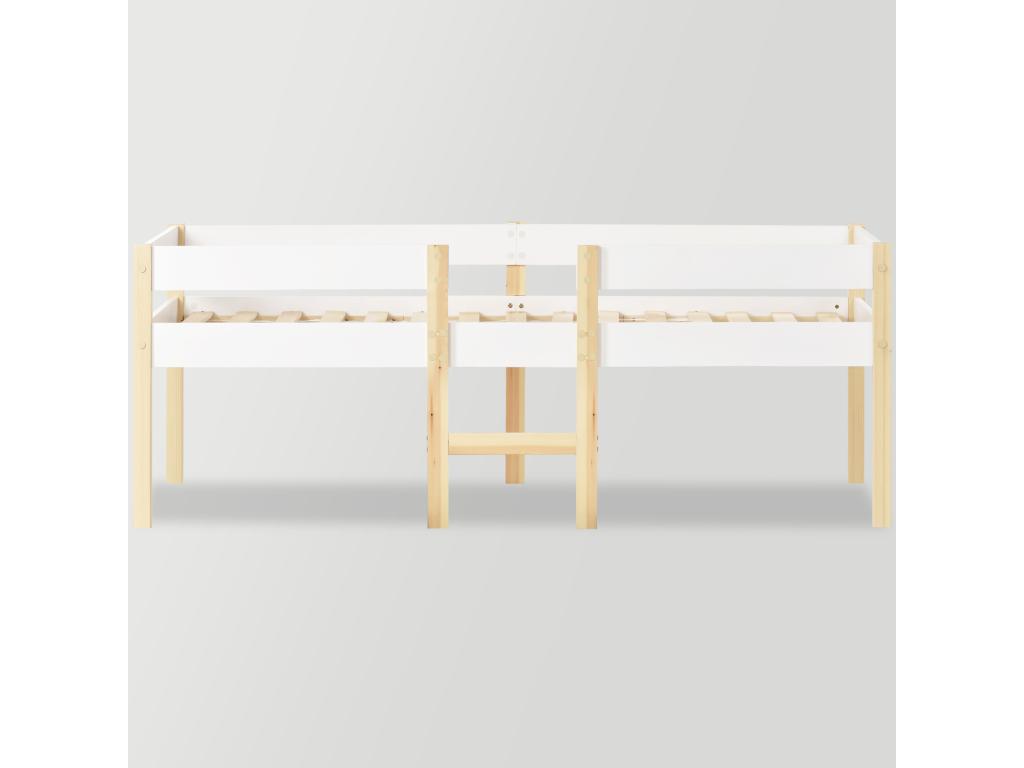 Letto in legno di pino bianco, 90 x 190 cm